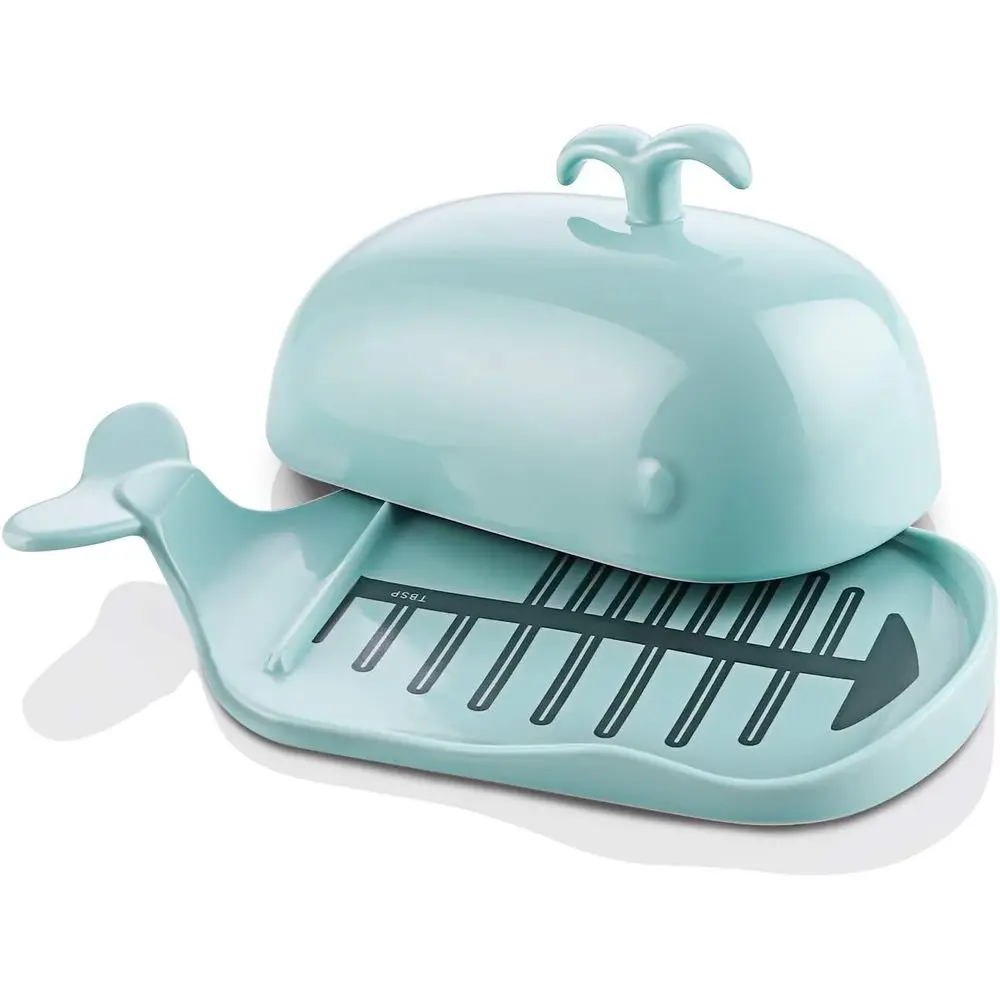 Whale-Shaped Cute Butter Dish with Bone Cutting Lines and Non-Slip Tail, Perfect for Home Decor and Gifting on Special Occasions