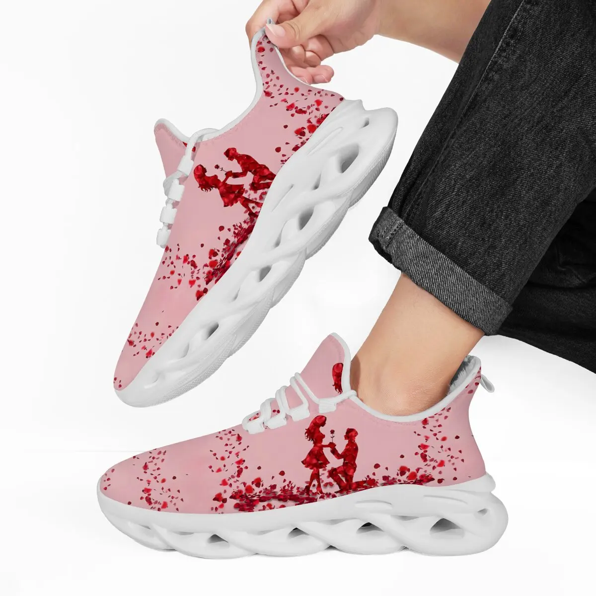 

Fashion Design for Men's Sneakers Pink Rose Petal Couple Proposal Fleece-Lined Sneakers for Boys Kids Zapatillas De Deporte