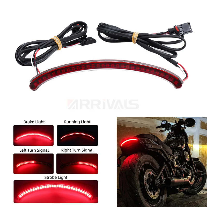 Motorcycle Rear Fender LED Turn Signal Taillight Running Light Assembly For Harley Softail Fat Bob FXFBS 114 FXFB 107 2018-up