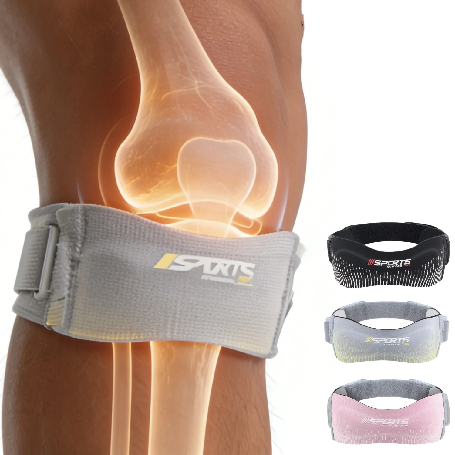 

1 пара лент для коленного сустава (наколенников) для облегчения боли в коленях, для бега, прыжков, баскетбола, волейбола, для мужчин и женщин