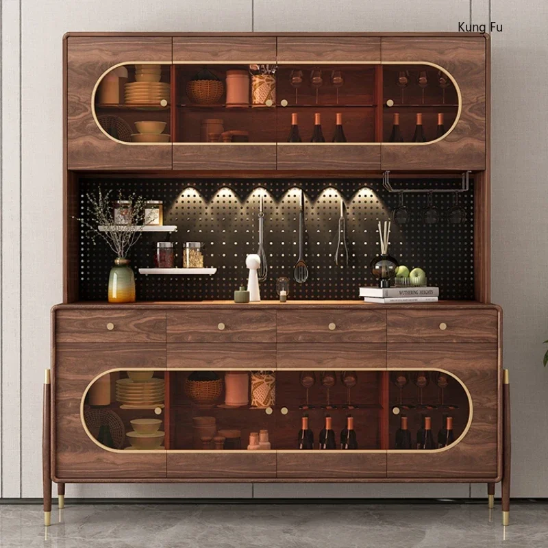 

Wine Cabinet Luxury Rack Mobile Vitrinekast Shelves Glasses Wine Cabinet Storage Cupboard Barra Solid Wood Restaurant Furniture