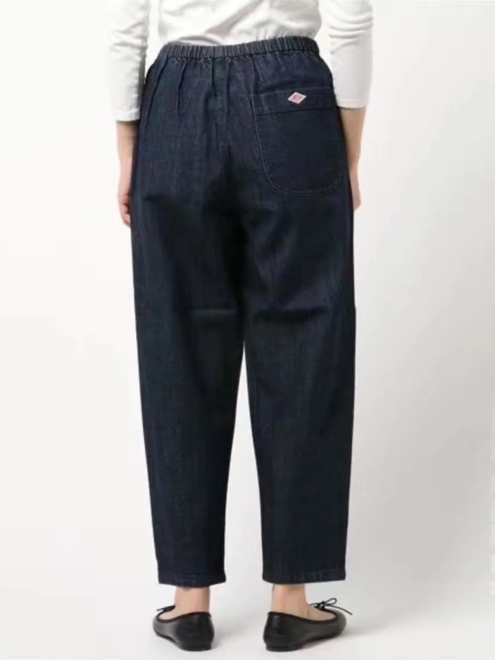 Classic Loose Fit Nine-Tenths Denim Jeans Deep Color Women's Spring Autumn Faion Slimming Harajuku Sle l Waist