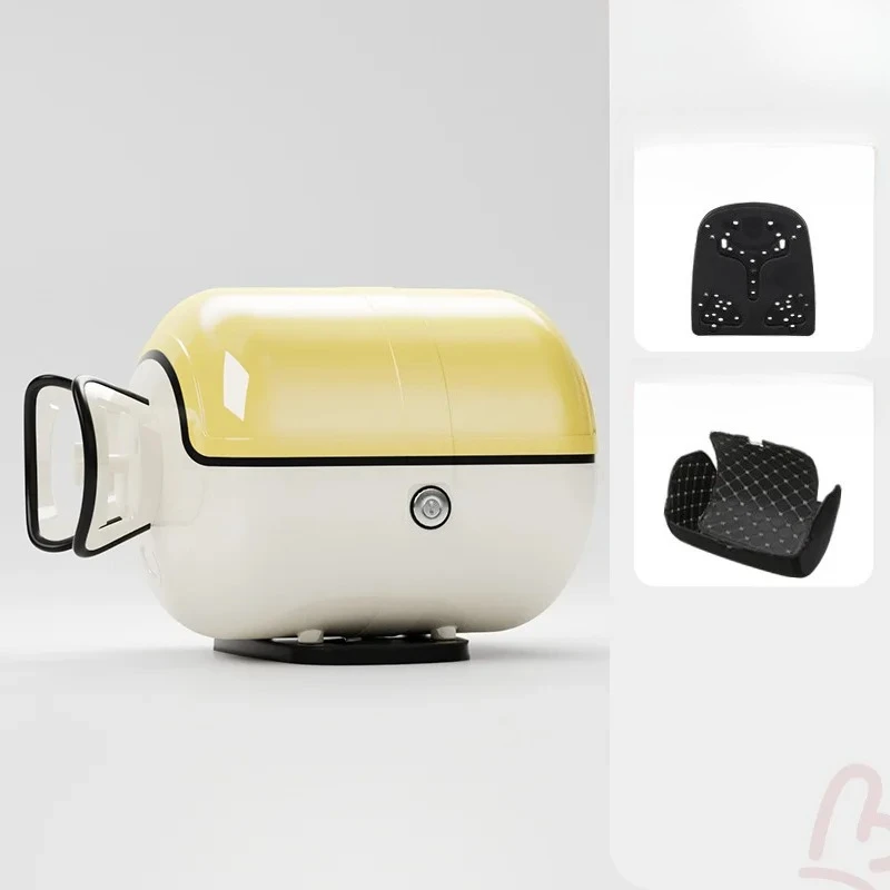 Vintage Gas Tank Style Motorcycle Tail Box, ABS Waterproof Storage Trunk for Scooter Electric Vehicle