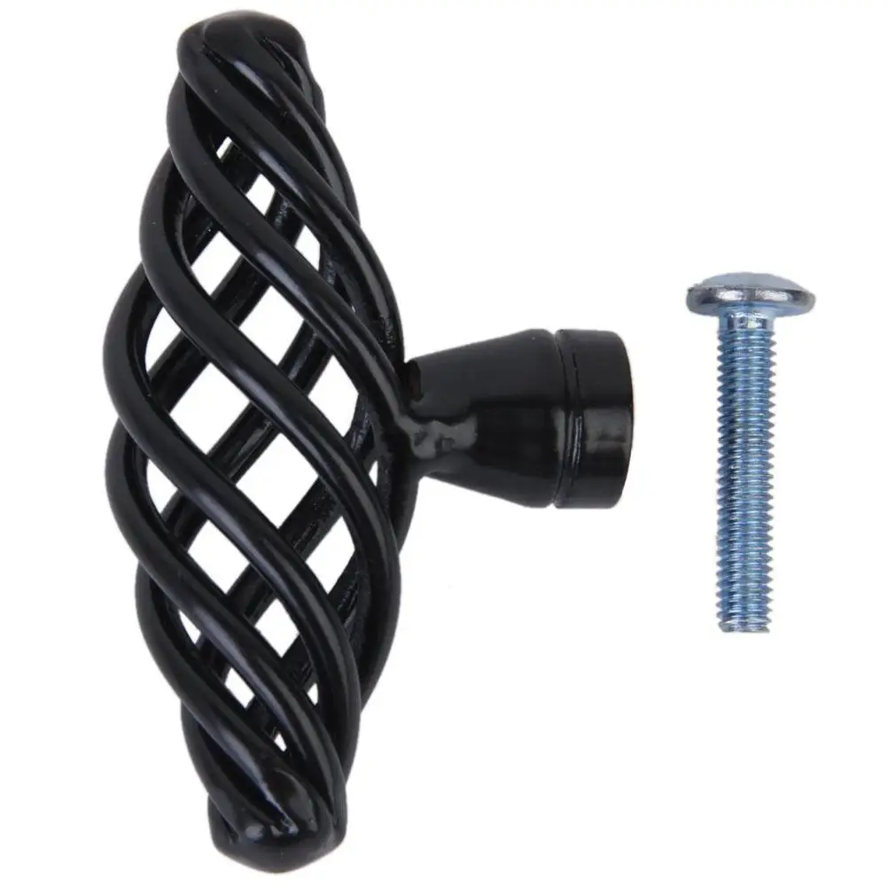 

Kitchen Cabinet Knobs Black Vintage Style Door and Handles Wardrobe for Cabinets