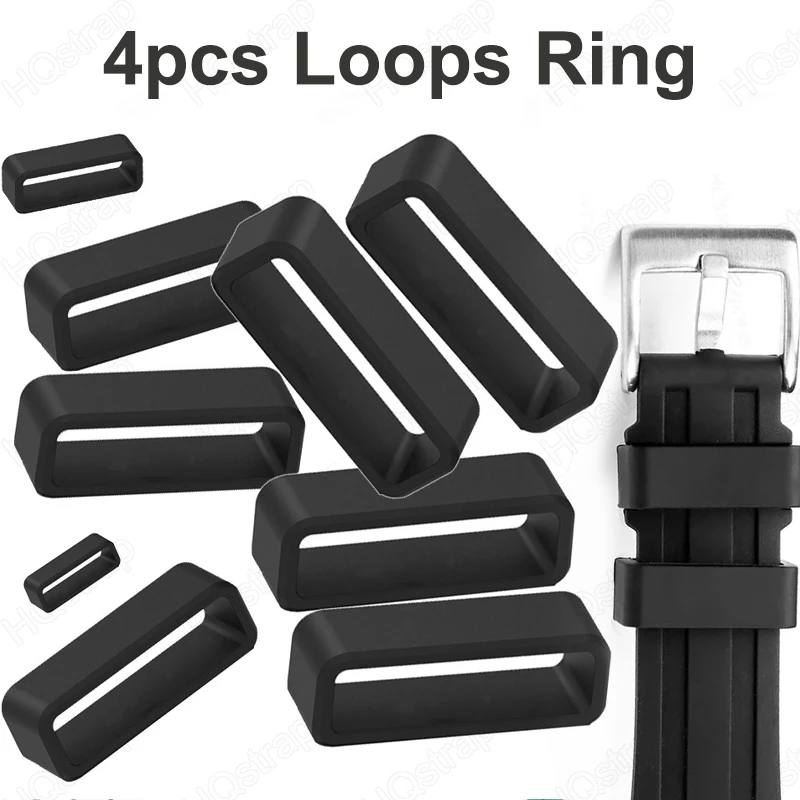 4 stücke Uhrenarmbänder 20mm 22mm 24mm Gummi Strap Loops Ring Silikon Armband Halter Schloss Ersatz Loops uhr Reparatur Werkzeuge