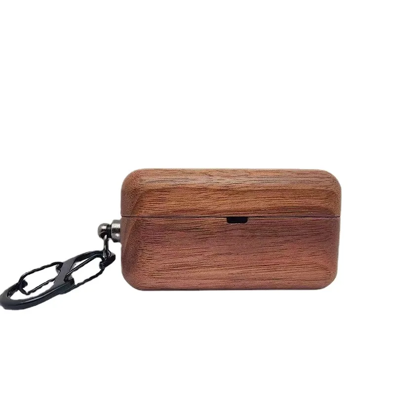 For Panasonic Technics EAH-AZ80 Case Wireless Bluetooth Earphone Protective Case with Pressure Resistant Hard Shell Made of Wood