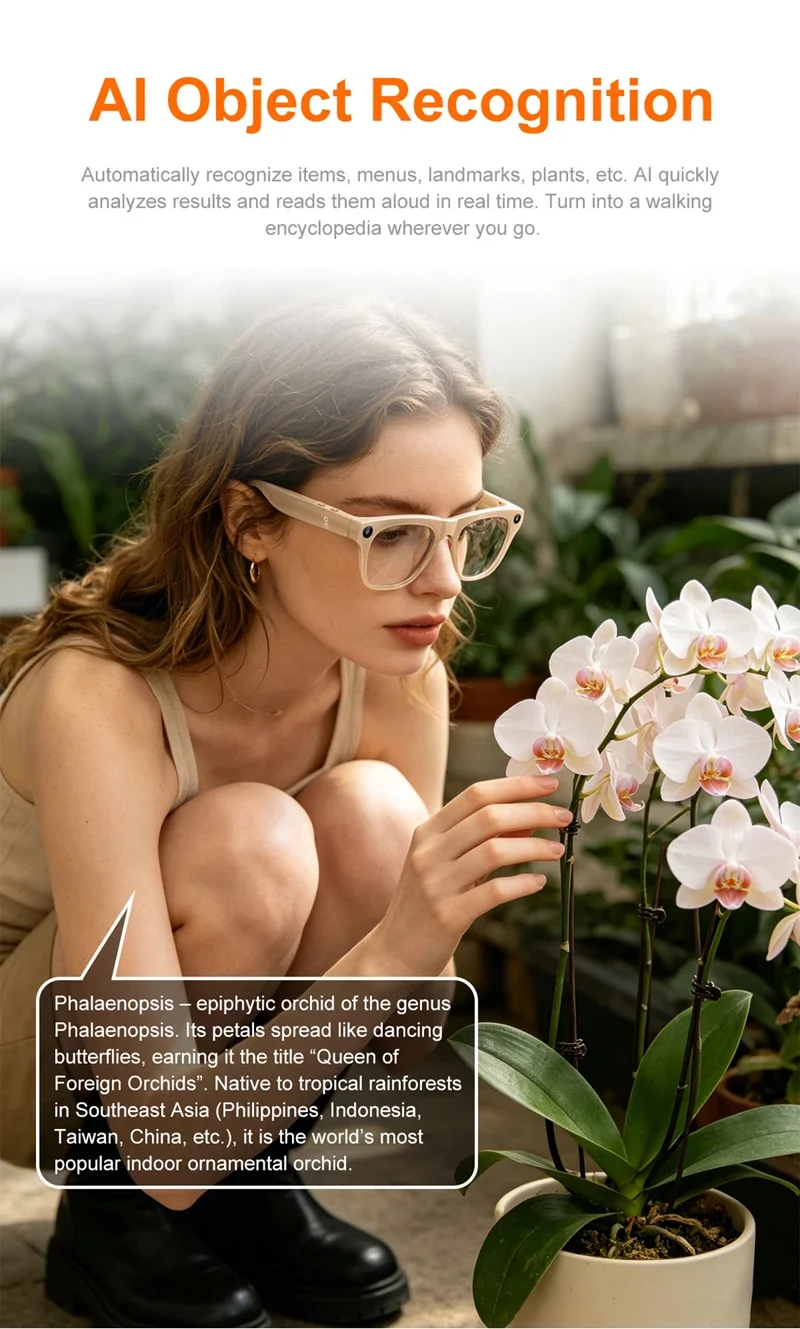 Lenovo 2026 Neue Upgrade-AI-Smart-Brille, 1600W HD 8K Videoaufnahmekamera, Echtzeit-KI-Übersetzung, Bluetooth-Anrufe und Musikwiedergabe – Detail 7