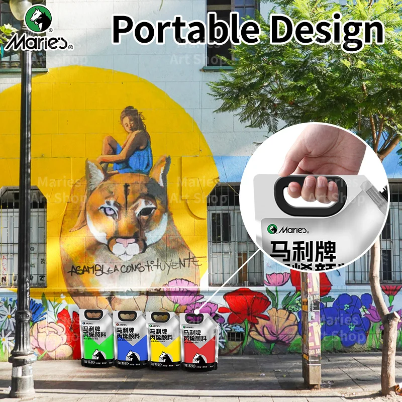 Marie's Großpackung Acrylfarbe (1L/33,8oz), Kunstmalerei auf Leinwand, Glas, Stein, Reichhaltige Pigmente für Künstler, Erwachsene – Detail 8