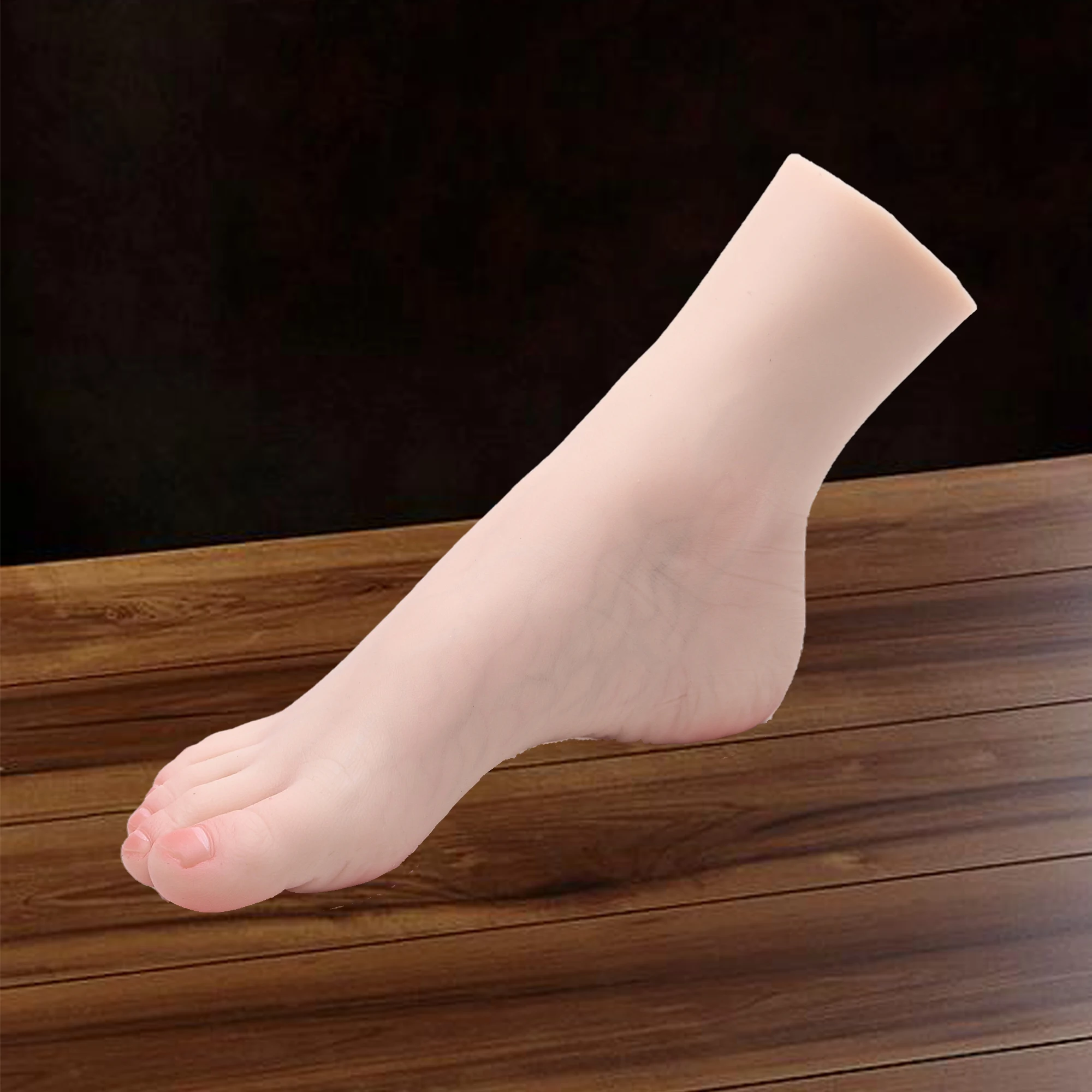 

False Girl Silicone Foot Model Small Size Simulation Mannequin Fetish Feet Wrinkle Soles Massage Nail Art Shoes Display ZHJ3301