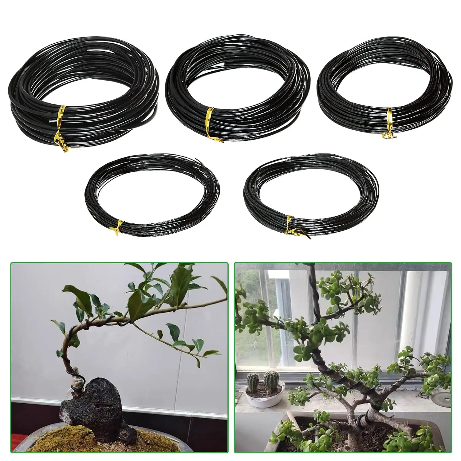 Aluminum Plant Training Wire Multi Purpose Flexible Black Rolls Gardening Bonsai Support Strong Bendable Vine Flower Home Tool
