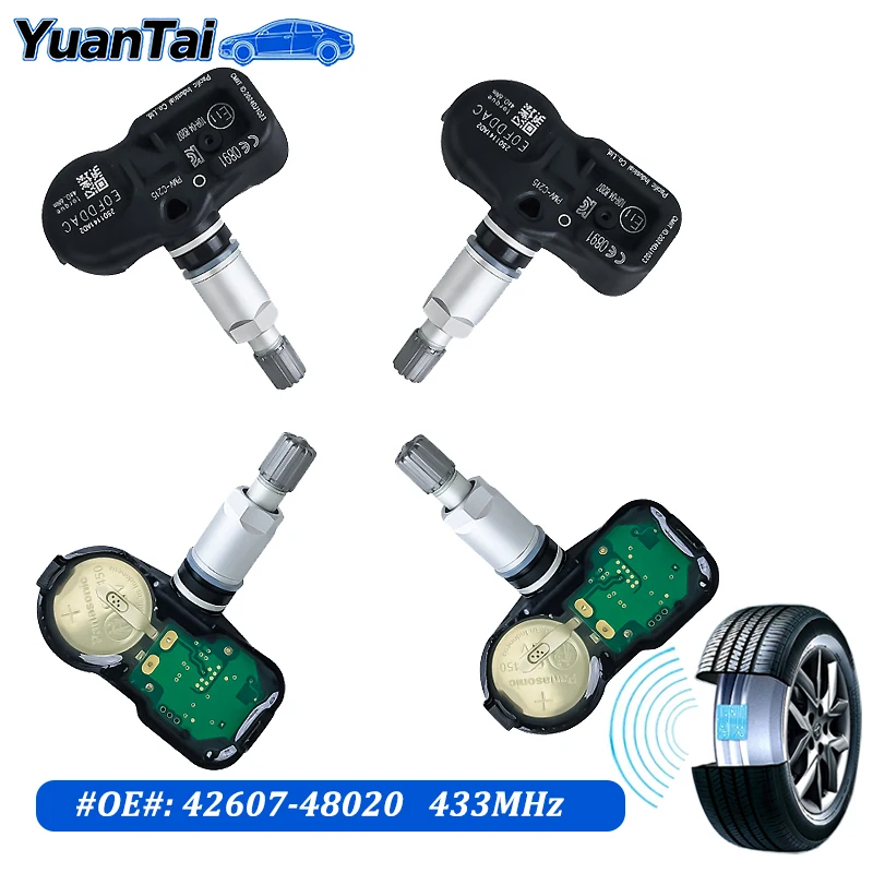 

433MHz Tire Pressure Sensor for Lexus ES GX LC LM LS LX RX UX Serie 2015 to 2022 42607-48020 PMV-C215 TPMS Prevent Tire Leaks