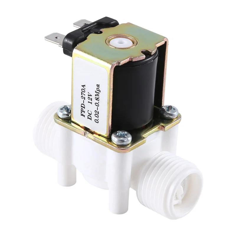 A36T-5X Dc12v N/C ปกติปิดน้ํา Solenoid วาล์ว G1/2 นิ้วพลาสติกไฟฟ้า Solenoid วาล์วสําหรับน้ํา