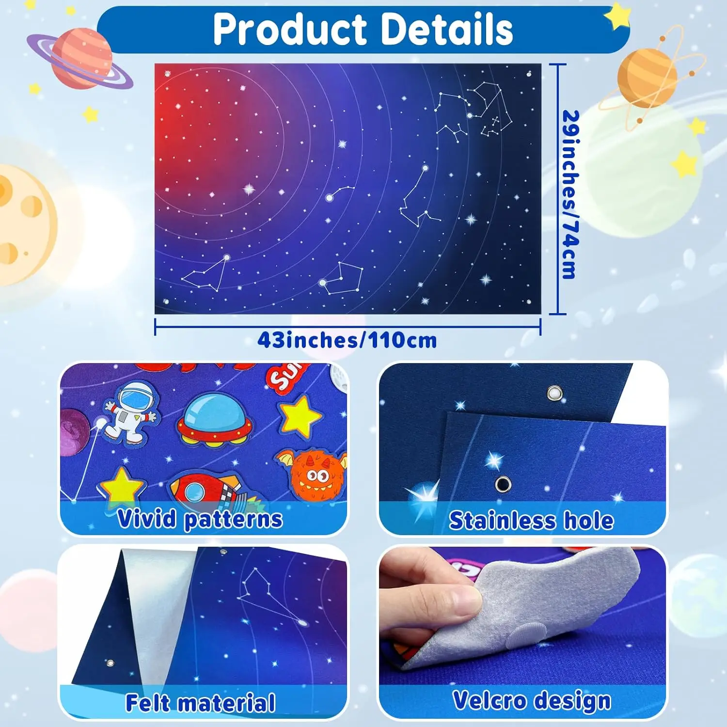 Zoom Tier Filz Geschichte Bord Montessori Frühen Lernen Spielzeug Themen Storytelling Flanell Spielzeug Interaktive Spiel Wand Hängen Geschenke – Detail 14