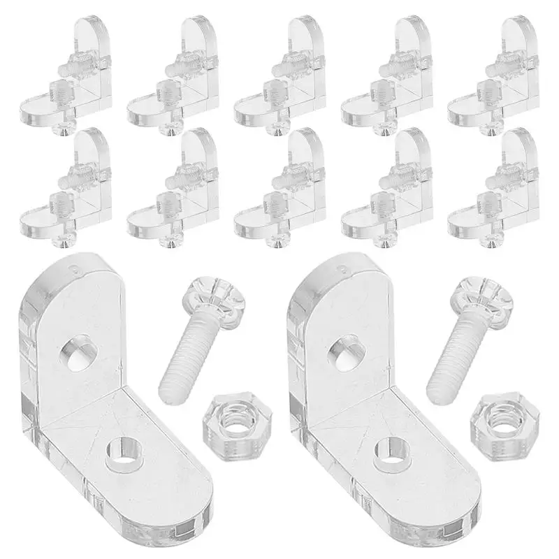 20 Stuks Acryl Doos Doorzichtige Hoek Beugels Sieraden Doos Hoek Beugels Beschermer Hoek Ondersteuning Plank Bevestigingsgesp Connectoren