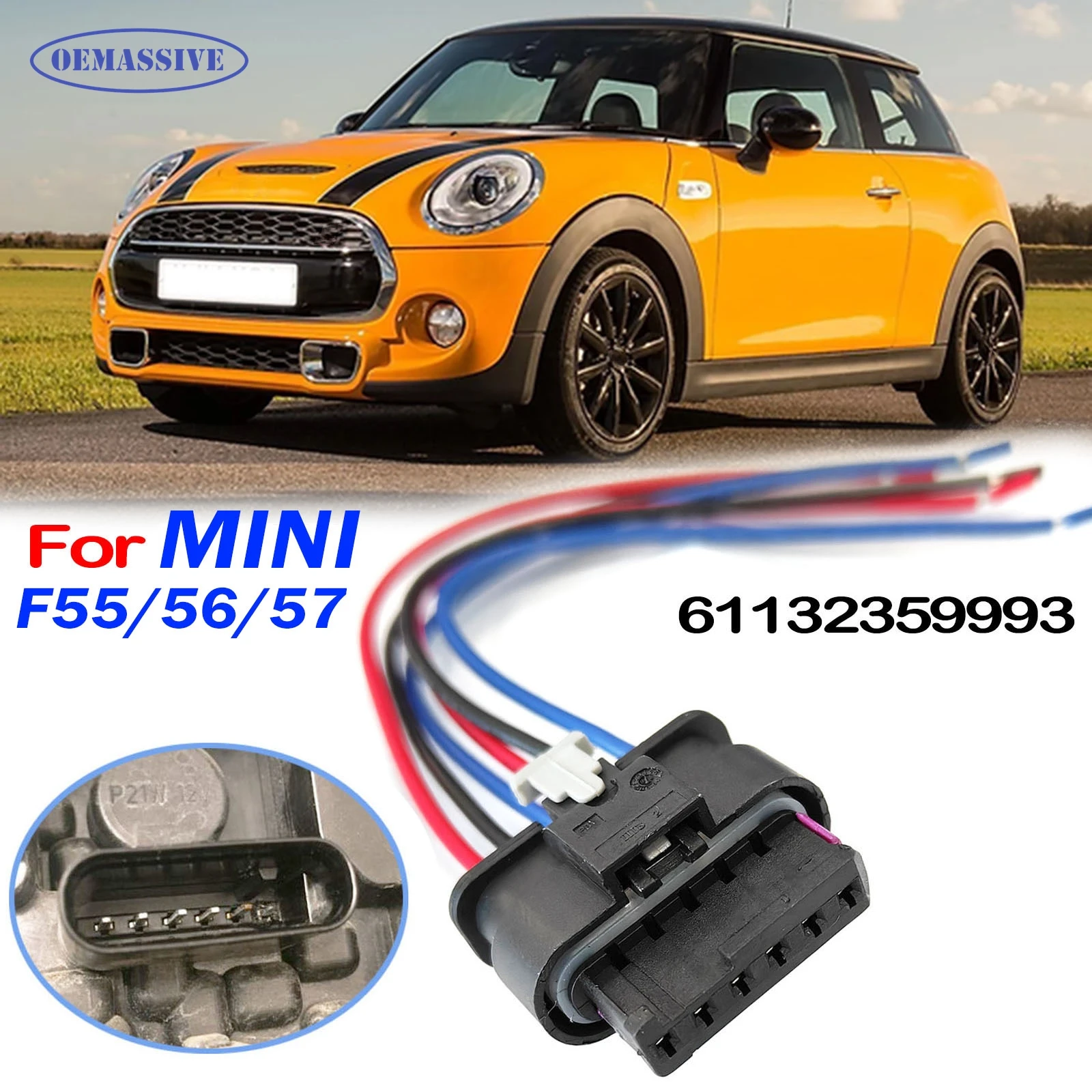 6Pin For Mini Cooper Hatch F55 F56 F57 2014 - 2024 Rear Tail Light Lamp Connector Pigtail Plug Wiring 61132359993 2022 2021 2020