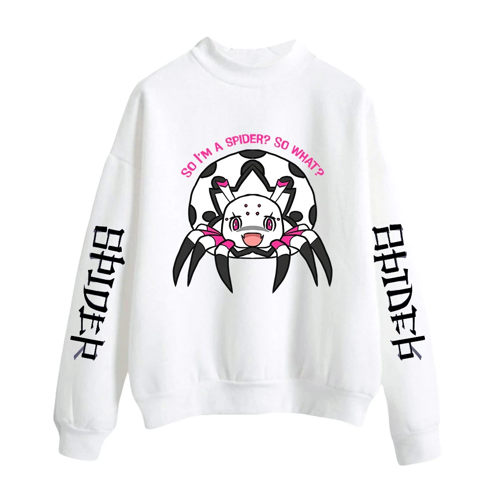 2022 So I'm a Spider, So What Fashion Print Turtleneck Sweatshirts Boy Girl Sweatshirts Casual Harajuku Streetwear Clothes