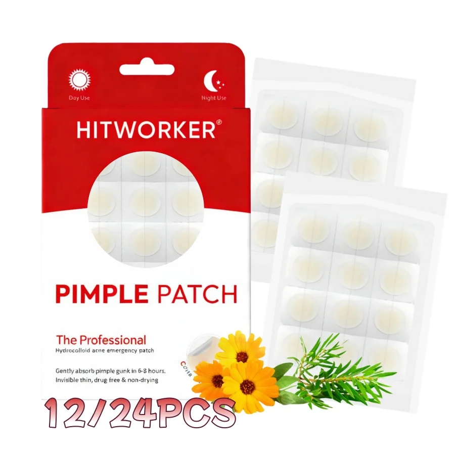 12/24pcs acne patches, water-based gel non irritating, suitable for all skin types