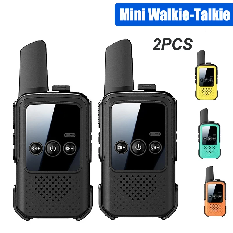2個セット-ミニウォーキートーキー-ポータブル双方向無線-pmr-frs無線機-コミュニケーター-長距離キッズウォーキートーキー-アウトドアキャンプ用