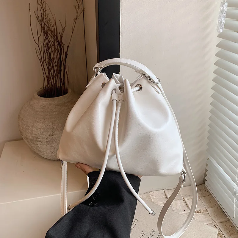 women's large capacity double shoulder bucket bag multi-functional shoulder messenger travel backpack