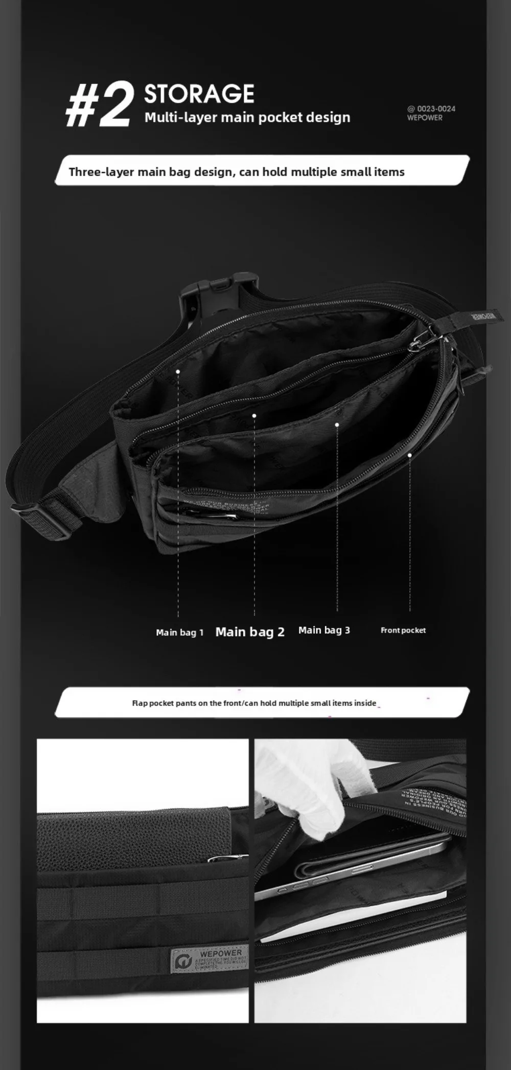 Hochwertige Vintage-Style Herren-Hüfttasche Multifunktionale Kleine Gürteltasche Einfaches Design Schultertasche für Outdoor-Aktivitäten – Detail 8