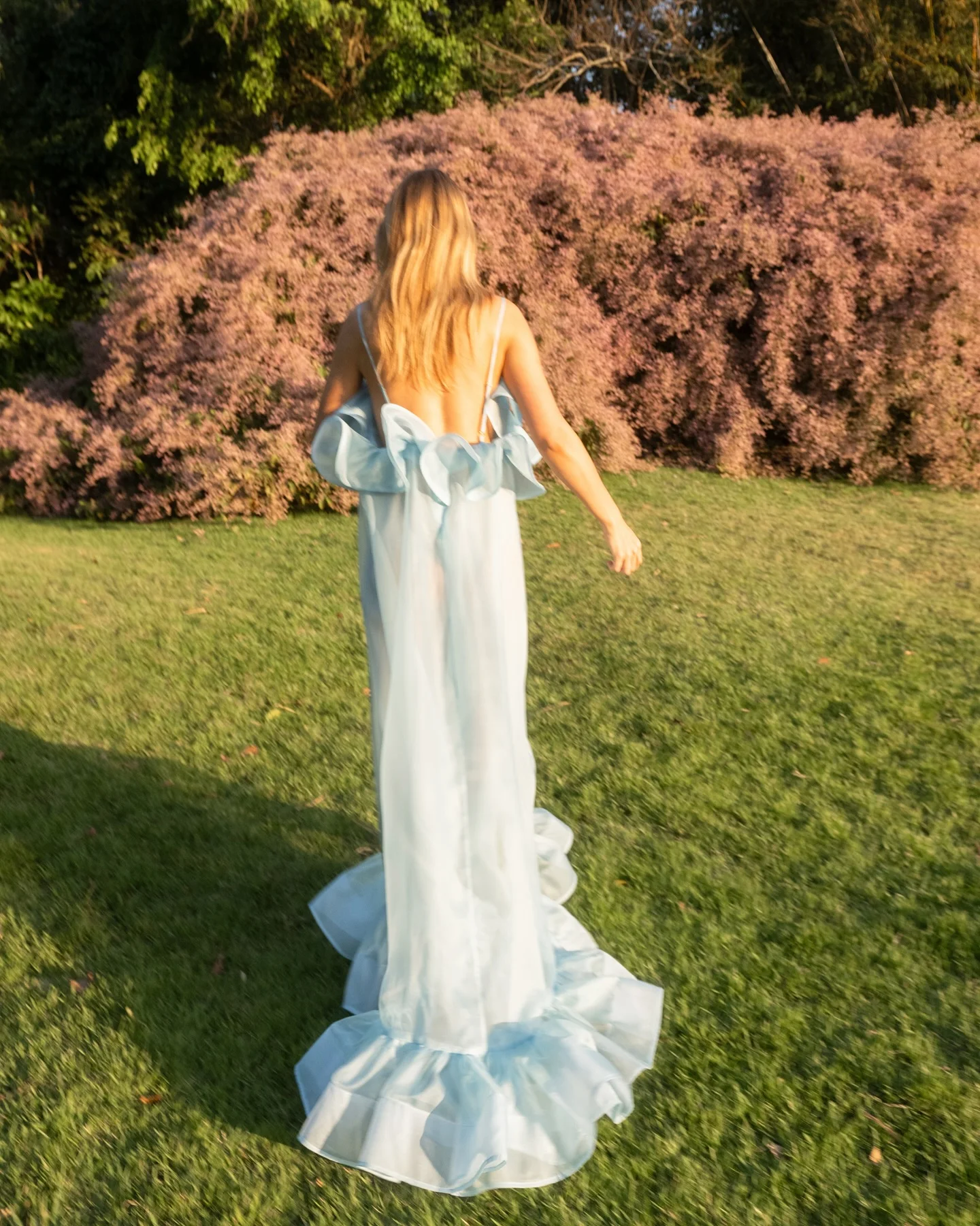 Blauwe chiffon maxi-jurk zomer Boho off-shoulder kanten bloemen feestjurk op maat gemaakte dames zomerfeestjurk kapmouwtjes 2025