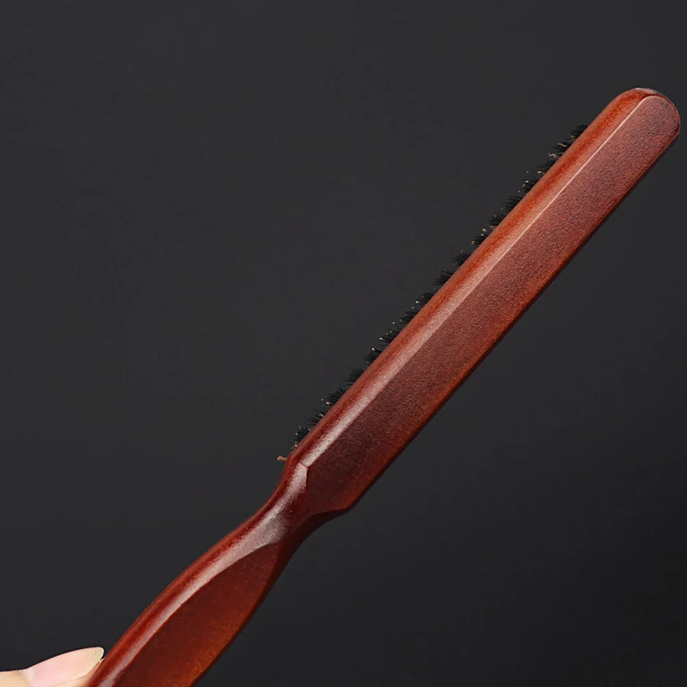 

1pc Natural Wooden Bristle Hair Brush Brown Smooth Detangling Styling Tool For Curly Hair Salon Teasing Comb Rat Tail