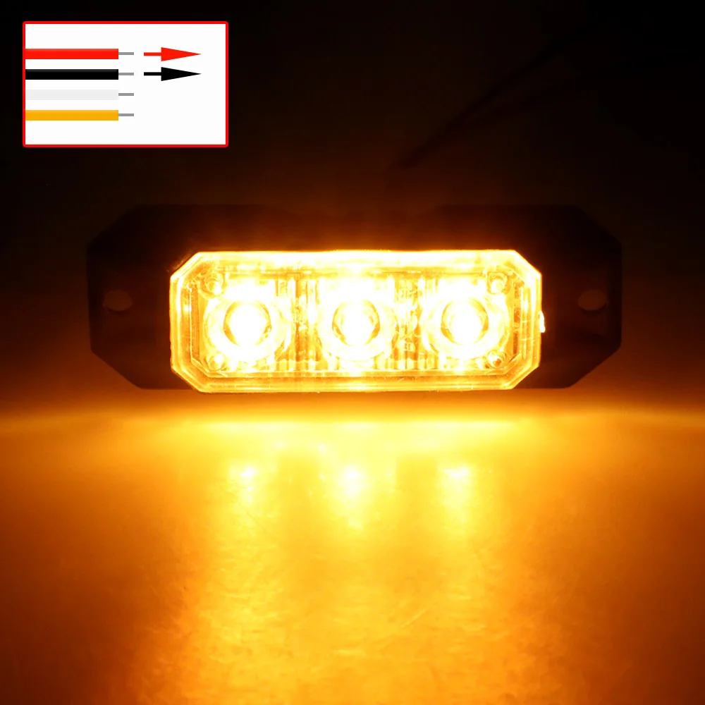 12-24V,1PCS 4 Styles Strobe Warning Light Strobe Grille Flashing Lightbar Truck Car Beacon Lamp Traffic Light 12V 24V Car Light