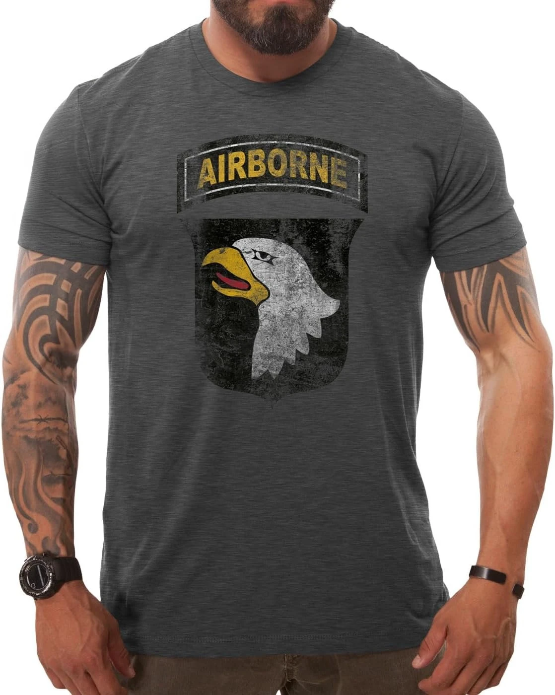 US Army 101st Airborne Division Patriotic T-Shirt 100% Cotton O-Neck Short Sleeve Summer Casual Mens T-shirt Streetwear