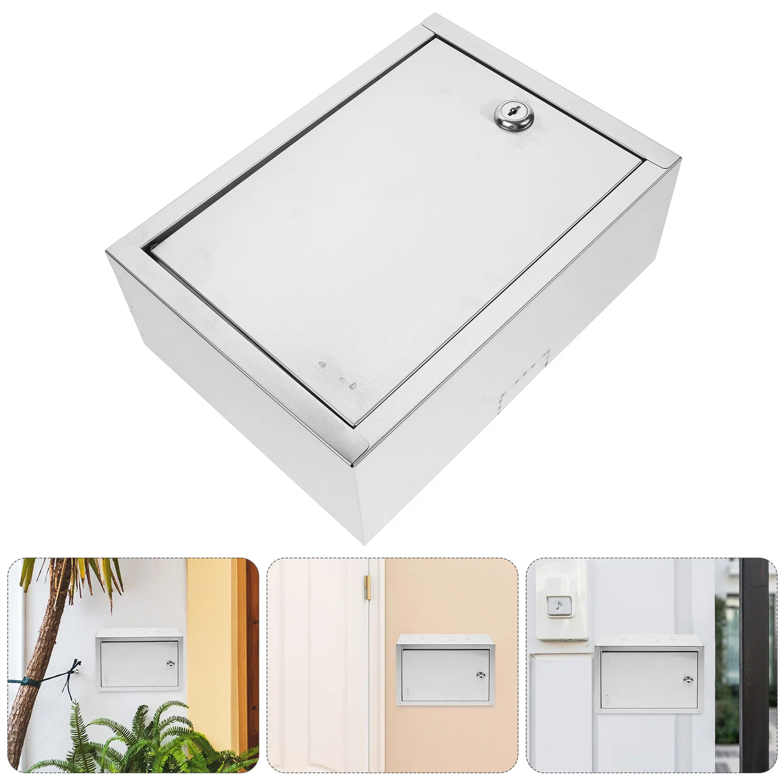 

Milk Box Lock Wall Mounted Sturdy Delivery Box Multi-Functional Locking Milk Container for Home Porch Letter Package Organizer