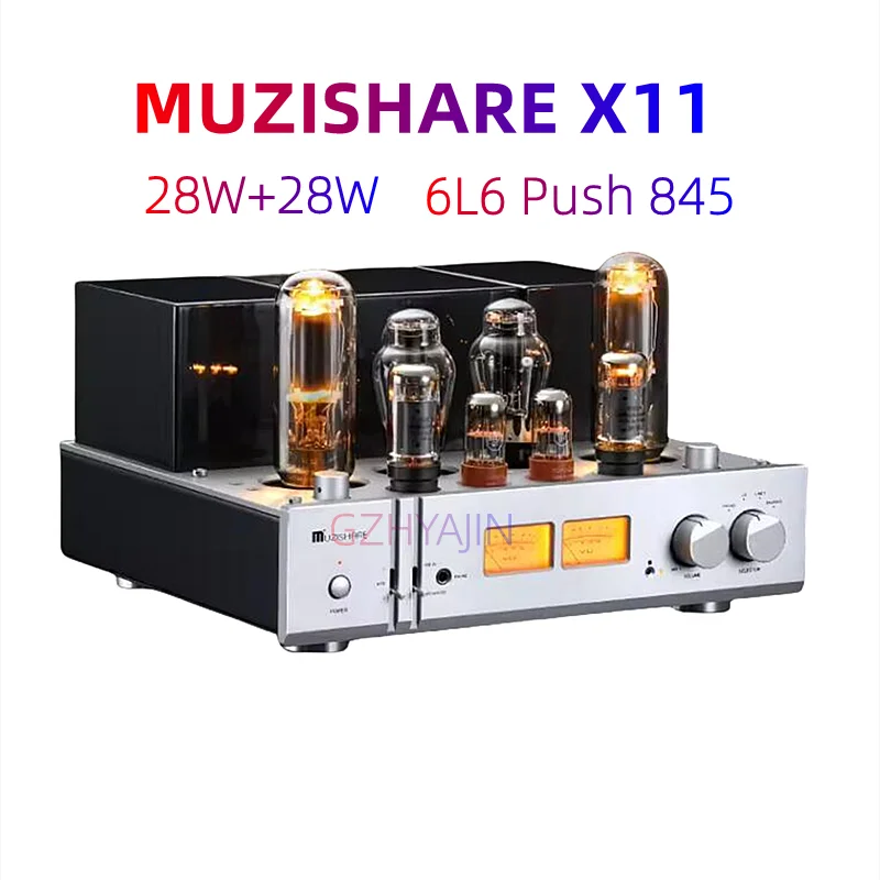 NEWest MUZISHARE X11 6L6 Push 845  28W+28W Class A Vacuum Tube Power Amplifier HIFI Power Amplifier