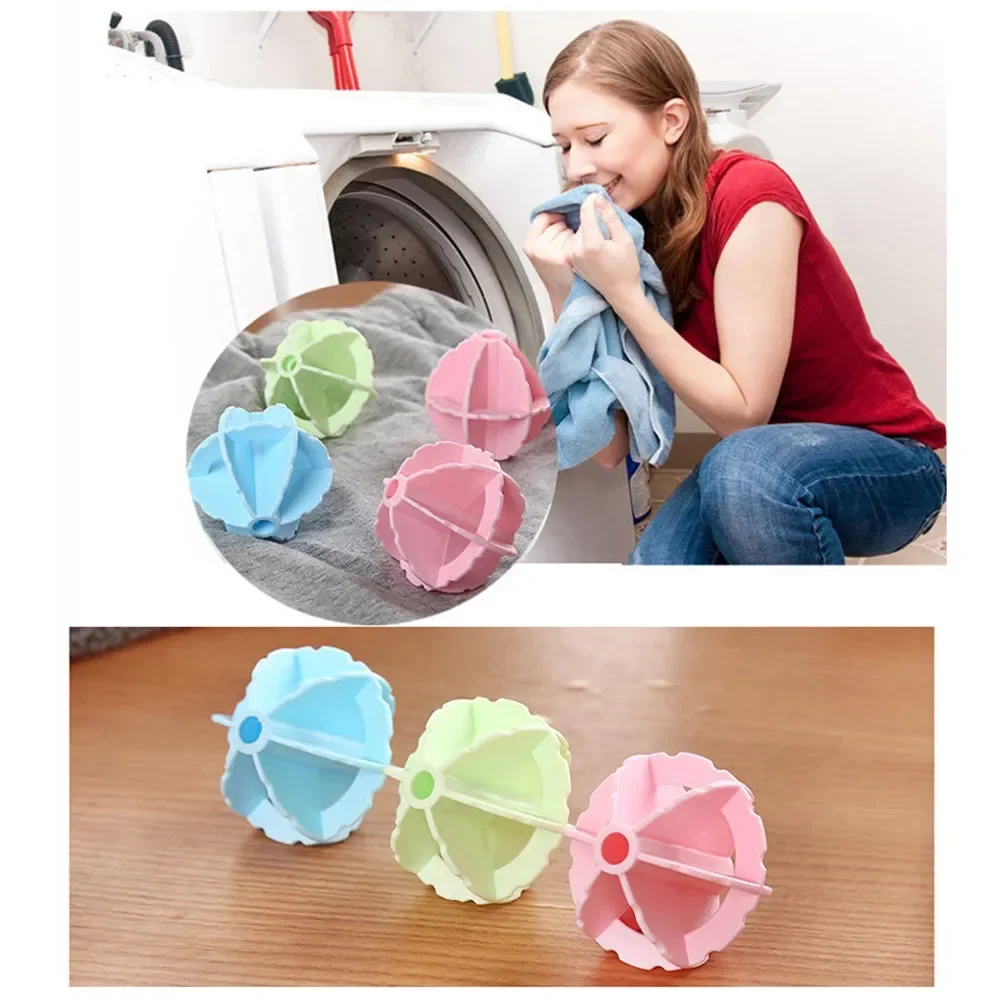 3PCS Magic Laundry Ball Reusable PVC Solid Cleaning Ball Household Cleaning Washing Machine Accessories Clothes Softener Random