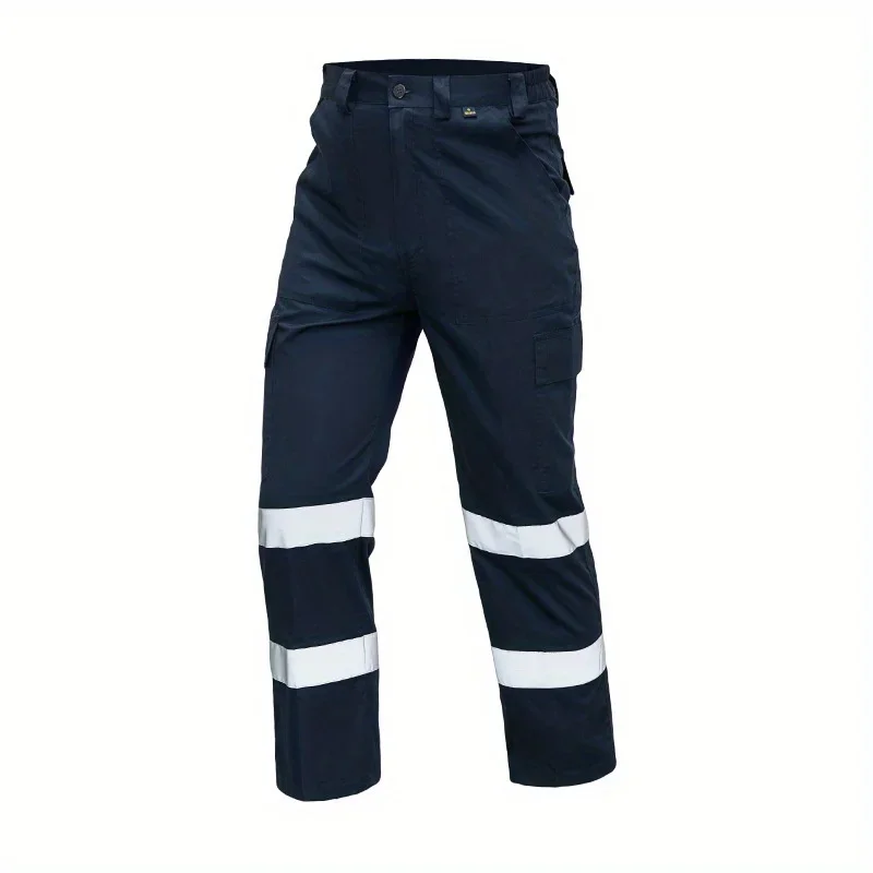 Men's Reflective Strip Construction Site Pants Loose Labor Protection Work Trousers Reflective Safety Equipment