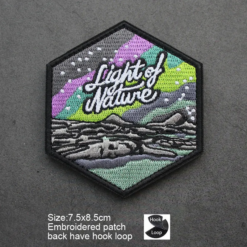 New Creative Natural Light Outdoor Adventure Department Embroidered Field Landscape Backpack Self-Driving Camping Patch