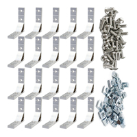20 Sets 2020 Aluminum Extrusion Profile Corner Bracket 20 Series Right Angle L Connector wtih Nut for 20 x 78mm Rail Extruded