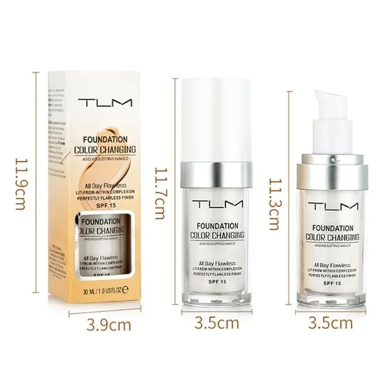 30ML TLM Concealer Cover Cream Changing Warm Skin Tone Primer Face Liquid Brighten Moisturizing Hydrating Foundation Makeup