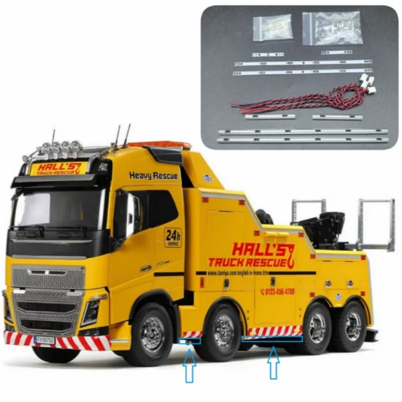 1 Juego de luz inferior lateral de Metal de simulación para camión Tamiya RC 1/14 coche para Volvo FH16 56362 piezas diy accesorios rc