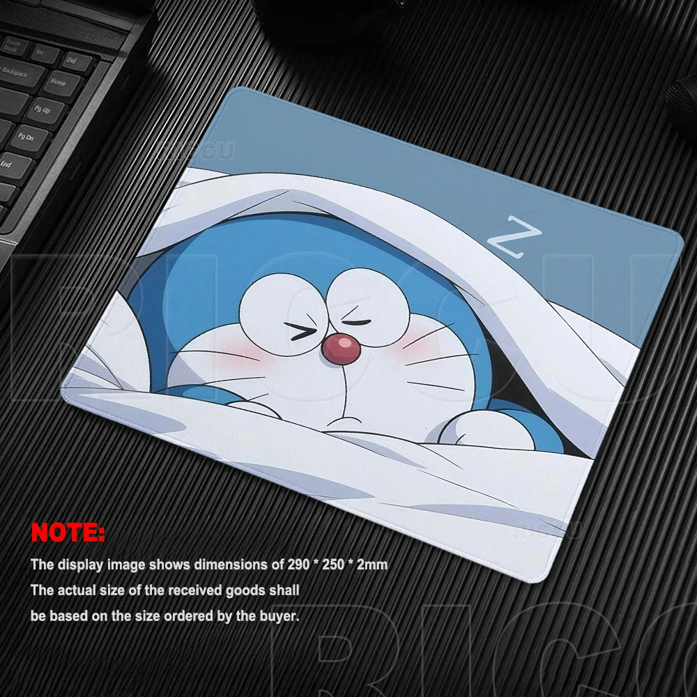 Small Mouse Pad Doraemon Mat Green Anime Cartoon Gamer Accessories Carpet Computer Keyboard Mats Office Anti-slip Rubber XS Rugs
