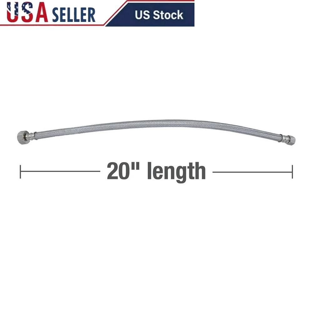 

20-дюймовый кран из нержавеющей стали, шланг подачи, устойчивый к хлоранию, гибкое соединение для воды, латунные фитинги, герметичный, легкий