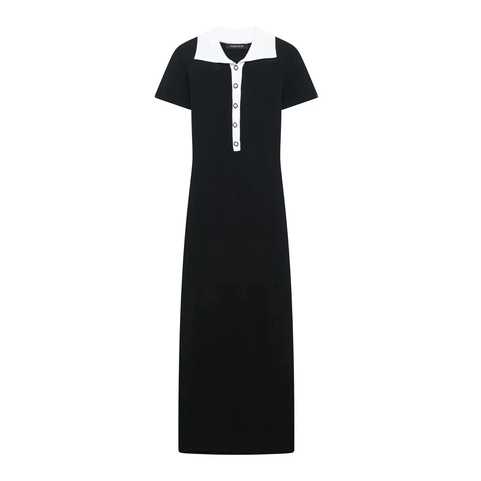 Vestido de malha longo de manga curta com blocos de cores para mulheres, estilo casual para o dia a dia, com gola , cintu...