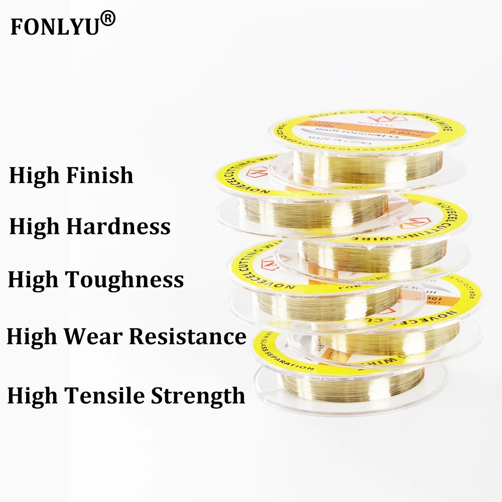 Novecel linha de fio de corte de aço diamante especial de alta dureza para ferramentas de reparo de separação de tela LCD de celular