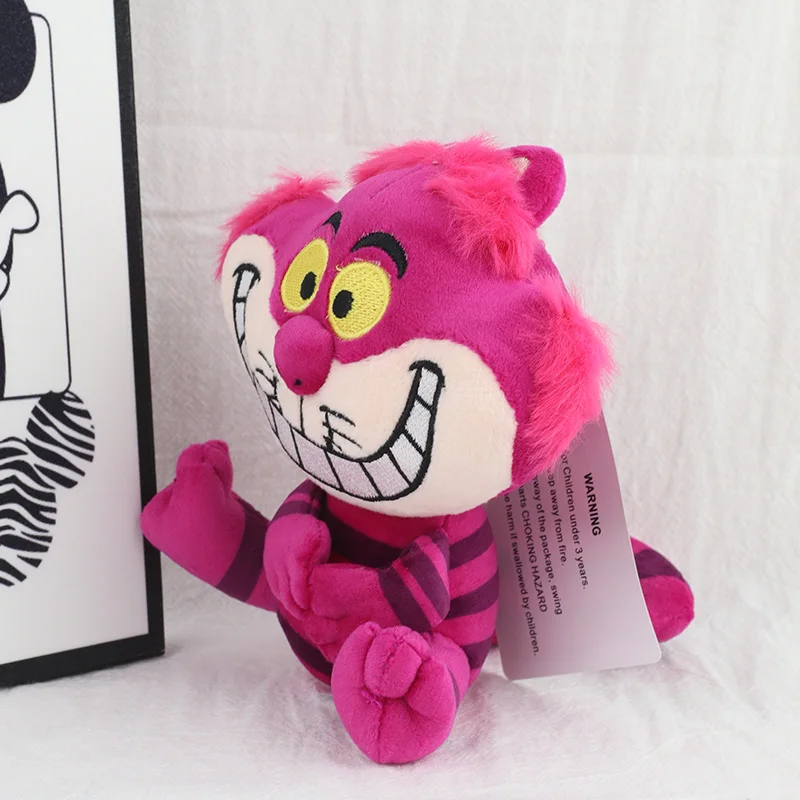 2개/세트 디즈니 이상한 나라의 앨리스 체셔 고양이 플러시 키체인 장난감 귀여운 펜던트 가방용 부드러운 열쇠고리 여성 생일 선물