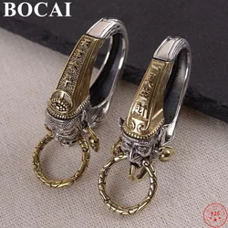 BOCAI S925 Sterling Silver Pendant Fashion Classic Domineering Thai Silver Wealth Safe Gods Key Chains Pure Argentum Jewelry