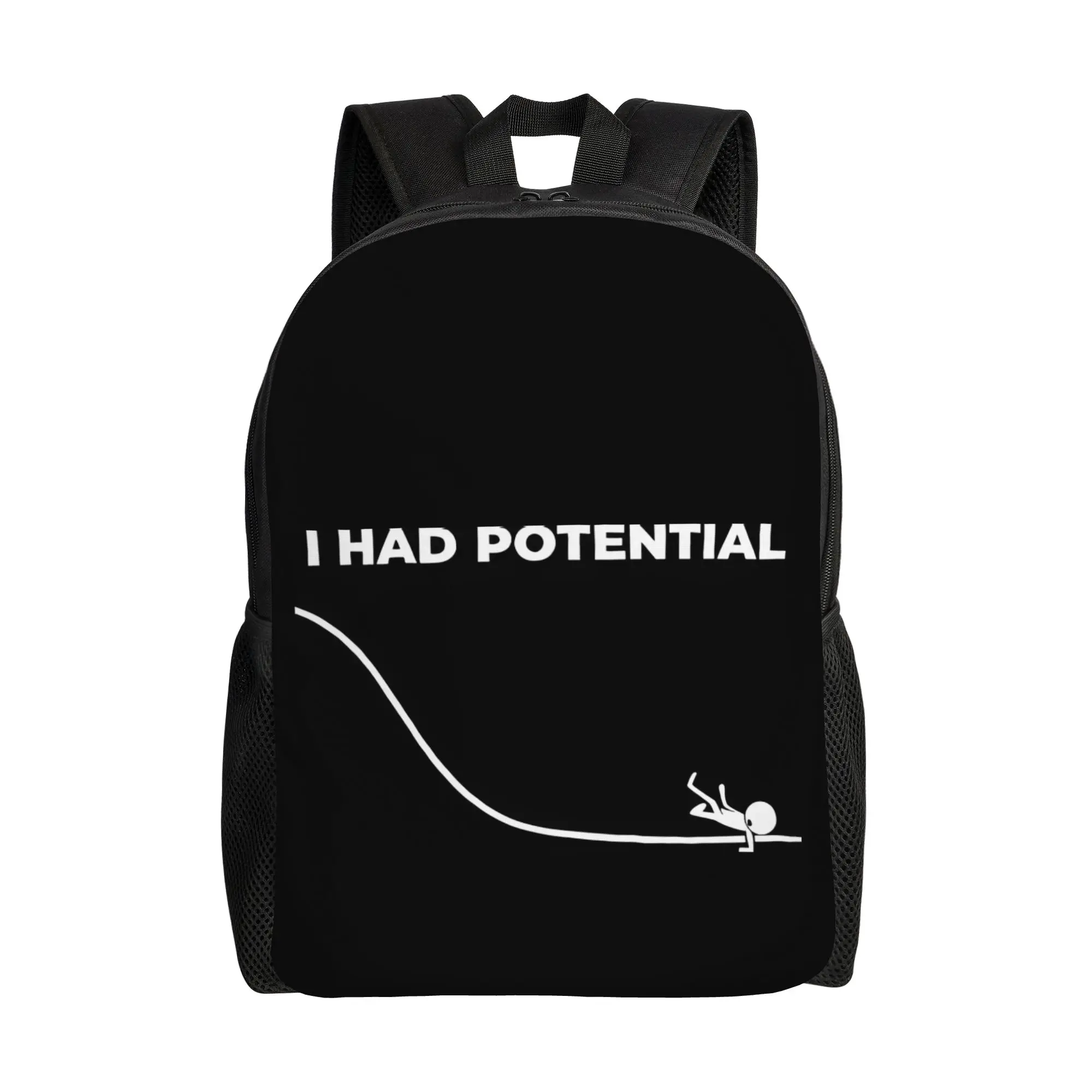 Storage Bag Back to school season I Had Potential 7  Zipper Closure Backpack