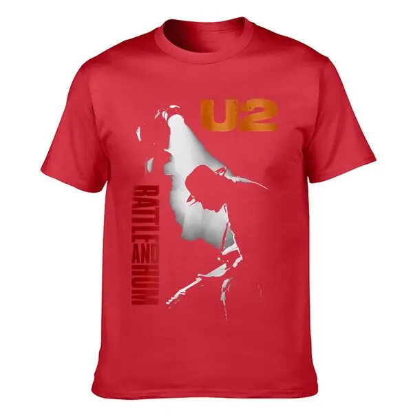 U2 rattleおよびhumブラックTシャツ,半袖カジュアルプリントTシャツ,綿100%,高品質,サイズs,m,l,234xl,zc10962024