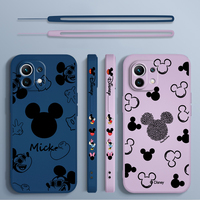 Disney Mickey Mouse Logo Phone Case For Xiaomi 14 13 12 11 10 T Pro Ultra Lite 5G Liquid Left Rope 5G Soft Cover