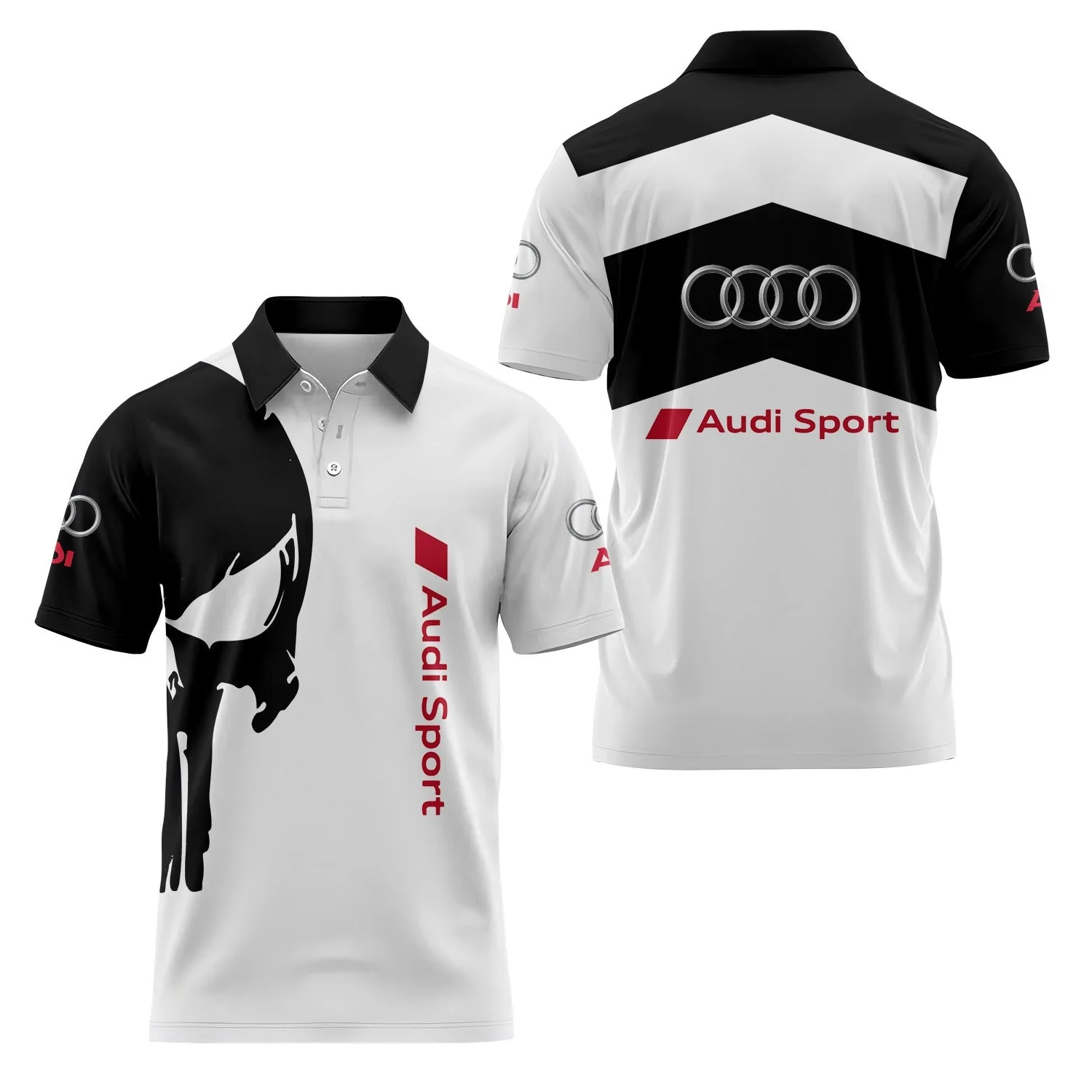 2026 3D Printed Audi Short-Sleeved Polo Shirt High-Quality Casual Sports Fashion T-Shirt Collar Fast Shipping
