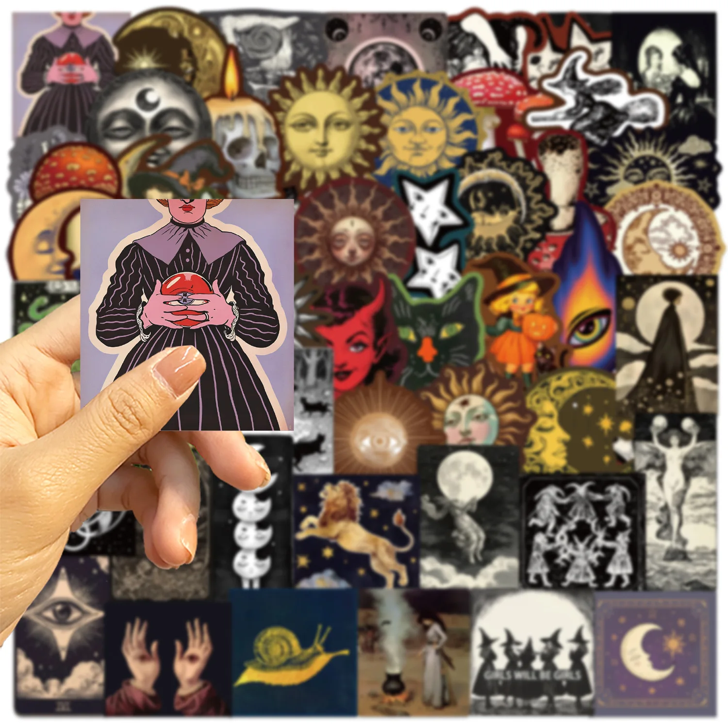 

10/30/50PCS Aesthetic Mysterious Celestial Body Art Aesthetics Stickers for Water Cup Phone Computer Notebook Stationery Luggage