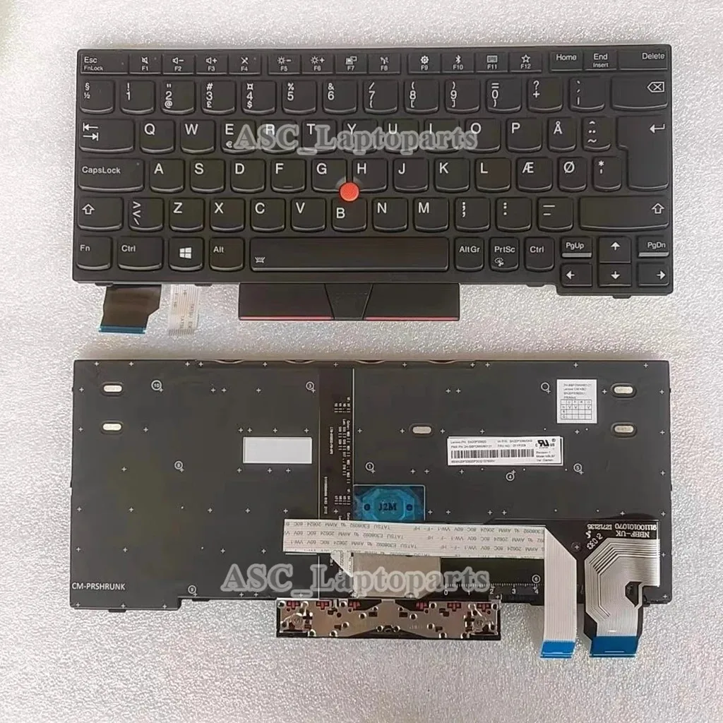 New Nordic Norwegian Danish SD Keyboard for Lenovo ThinkPad X280 A285 X395 X390, L13 Yoga Gen 1, X13 Gen 1, L13 Gen 2 BACKLIT