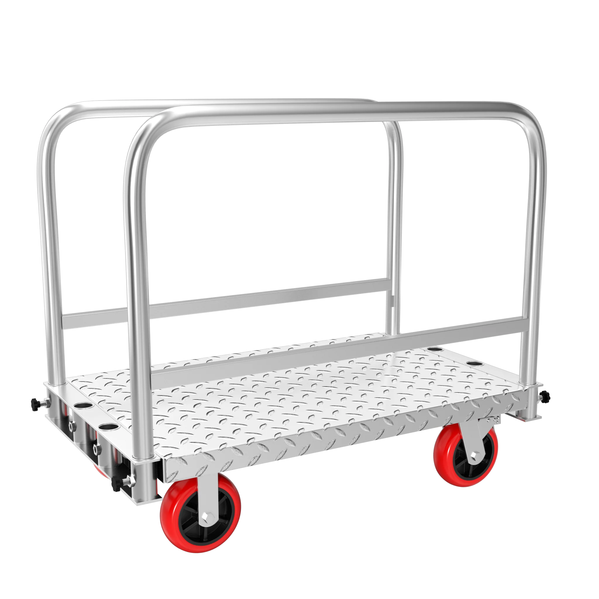 2 in 1 Panel Carts, Heavy Duty Flatbed Dolly Lumber Drywall Mattress Cart Steel Platform Trolley