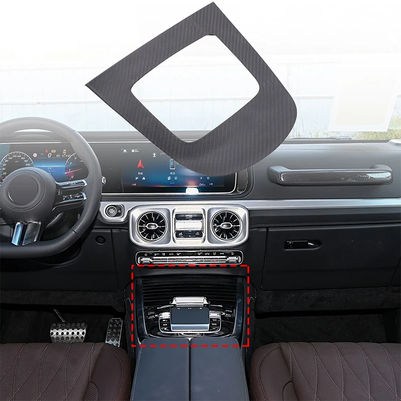 For Mercedes Benz G-Class W465 2025 Real Carbon Fiber Car Center Control Air Outlet Frame Glove Box Panel Trim sticker